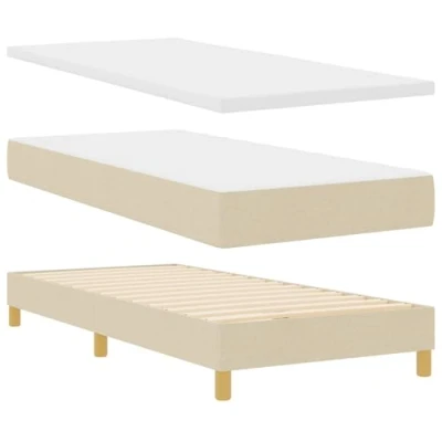 Afbeelding van vidaXL Boxspring Bed met Matras Crème, 100x200 cm, Stof