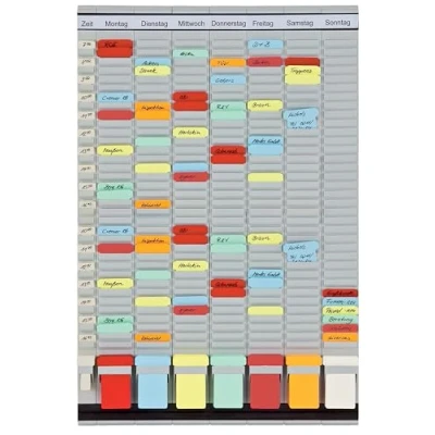 Afbeelding van FRANKEN T Kaartenbord, 7 dagen, weekplanner, 47,4 x 78 cm, dragers + 1 index, 35 sleuven, PV SET3