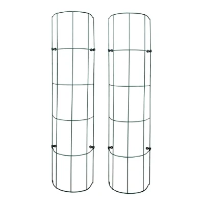 Afbeelding van Trellis in groen van metaal voor regenbuizen, 200 cm, halfrond rooster, plantenrooster, regenbuis