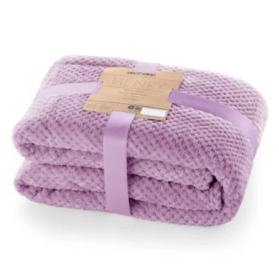 Afbeelding van DecoKing Henry knuffeldeken van 150 x 200 cm, paars, deken, microvezel, woondeken, sprei, fleece, zacht, behaaglijk, Scandinavische stijl