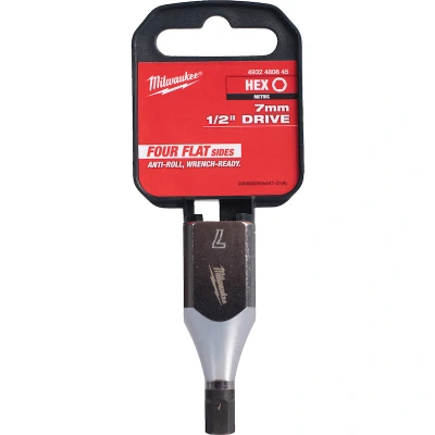 Afbeelding van MILWAUKEE 4932480845 dop 1/2&quot; FOUR FLAT Hex 7 mm