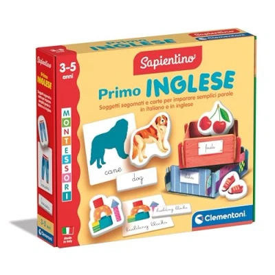 Afbeelding van Clementoni Sapientino Primo Montessori 3 jaar, educatief spel om te leren, Engelse flashcards voor kinderen, taalontwikkeling, leren Made in Italy, 16868, meerkleurig