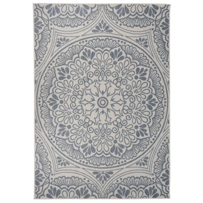 Afbeelding van vidaXL Buitenkleed met patroon platgeweven 160x230 cm blauw