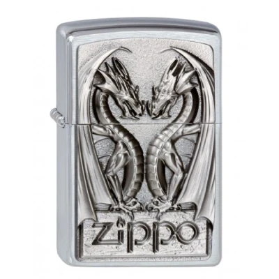 Afbeelding van Zippo Twins Dragon Heart 2002728 Benzineaansteker, messing, geborsteld chroom, 1 x 3,5 5,5 cm