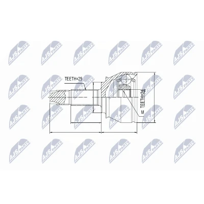 Afbeelding van Homokineet reparatie set, aandrijfas NTY NPZ FT 045