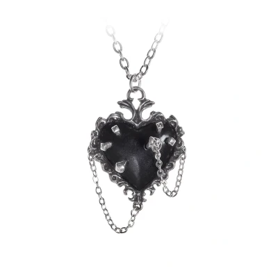 Afbeelding van Alchemy Witch Heart Ketting Zwart/Zilverkleurig