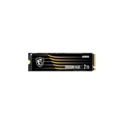 Afbeelding van MSI SPATIUM M480 SSD 2TB PCIe 4.0 NVMe M.2 interne Solid State Drive, 7000MB/s lezen &amp; 6800MB/s schrijven, 3D NAND, geïntegreerde gegevensbeveiliging, Center 5 jaar garantie (1400 TBW)