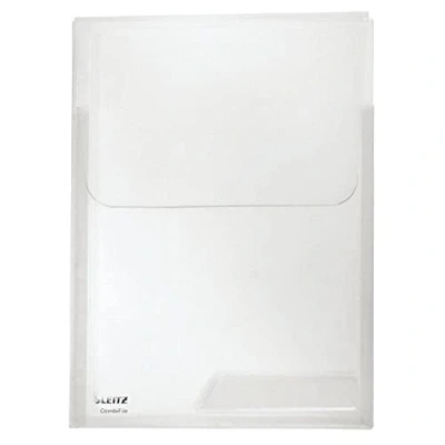 Afbeelding van Leitz CombiFile Maxi 47310002 Set zichthoezen, 3 stuks, A4 formaat, uitrekbaar voor meer capaciteit, glashelder met glanzend oppervlak, klep ter bescherming van de inhoud, 0,18 mm PP folie,