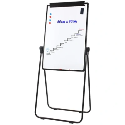 Afbeelding van TUKA i AKUT Magnetisch Flipover Ezel Whiteboard 90X60cm met Stand, Hoogte Verstelbaar, Opvouwbaar U Stand Flipchart Whiteboards Papierhouder Alu Omlijsting, Beschrijfbaar Afwisbaar TKD8711 Zwart