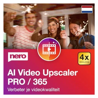 Afbeelding van Nero Video Upscaler Pro 365 AI Kwaliteit Verbeteren Kunstmatige Intelligentie Hoge Resolutie Ruisonderdrukking Verschillende Modellen Jaarlijkse Licentie 1 PC Windows 11/10