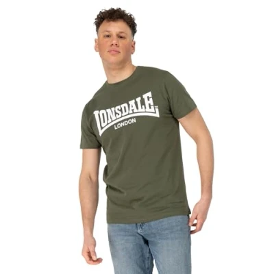 Afbeelding van Lonsdale Normale Passform Fulwood Tshirt print, Heren, Maat: Large, Olive white