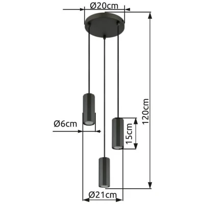 Afbeelding van Globo Grijze hanglamp James 3 lichts rond 57918 3H