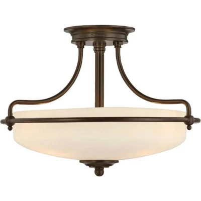 Afbeelding van Quoizel LED Plafondlamp Griffin 3X E27 Max 60W Dimbaar Palladian Bronze