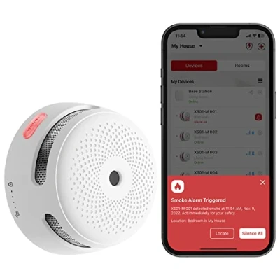 Afbeelding van X Sense Slimme rookmelder XS01 M, draadloze rookmelder, compatibel met de Home Security app en model FS61, 85 dB waarschuwing, draadloos verbonden mini rook brandmelder, 1 stuk