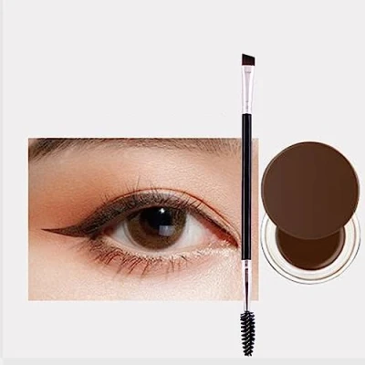 Afbeelding van Waterproof Eyeliner Gel 2 In 1 Long lasting Eyeliner/Eyebrow with Brush High Pigmented Eye Liner (02# Natural Brown)