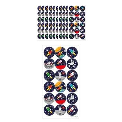 Afbeelding van HENBRANDT Grote ruimte stickers 180 verschillende buitenste raket astronaut leraren school beloning kunst en ambachten voor kinderen verjaardagsfeestje tas gunsten buit vulstoffen Lucky Dip (N51751)
