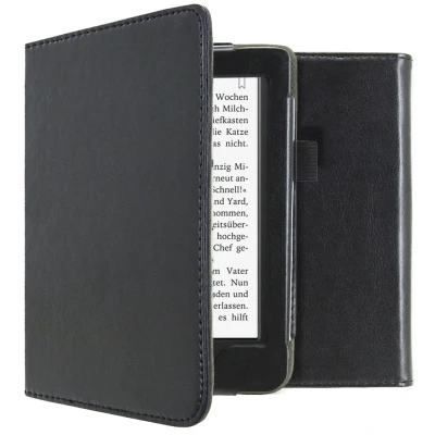 Afbeelding van Tolino Page 2 Hoes: iMoshion Vegan Leather Bookcase Zwart Kunstleder E Reader Hoezen