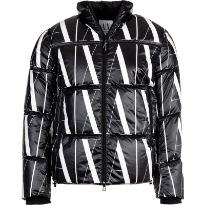 Afbeelding van Armani Exchange heren Down Jacket puffer jack met donsvullling en logoprint in de kleur Zwart, maat: M