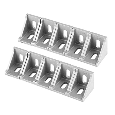 Afbeelding van Bevestigingsmateriaal hoek, 10 stuks L vormige metalen hoek verbindingshoek, 90 graden aluminium profiel rechte beugel zilver 35 x 28 mm