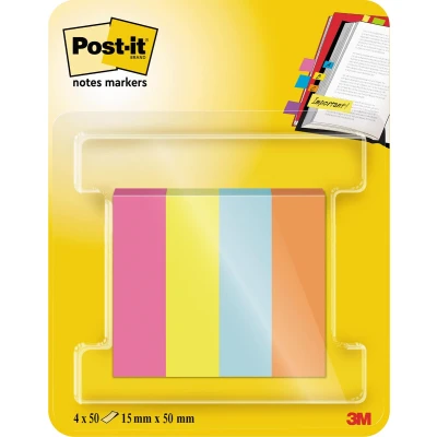 Afbeelding van Post it notes markers Poptimistic, ft 15 x 50 mm, blister met 4 blokjes van tabs markeerstroken