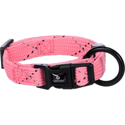 Afbeelding van Flamingo Halsband voor puppy&#039;s Dolly Rose XXS 15 25 cm 10 mm met klikgesp en reflecterende strepen