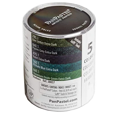 Afbeelding van PanPastel Pastelkleurenset met 5 kleuren, extra donkere tinten
