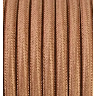 Afbeelding van 10 meter 2 aderig textielkabel stoffen kabel pendelleiding lampkabel 2x0,75 2G0,75 brons