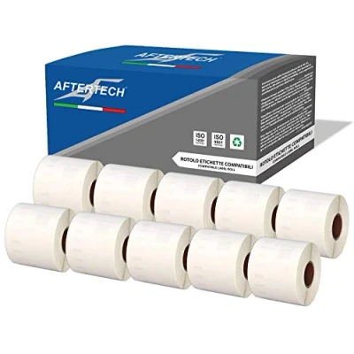Afbeelding van Aftertech 10 x 99014 54 101 mm compatibele zelfklevende etiketten (220 etiketten/rol = 2200 totaal) voor Dymo LabelWriter Seiko SLP etiketteermachines S0722434