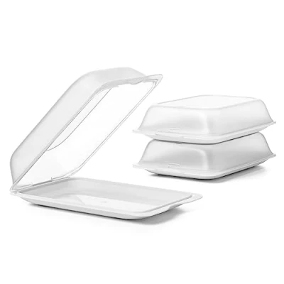 Afbeelding van Set van 3 stapelbare vershouddozen met deksel, BPA vrij, herbruikbaar, stapelbaar, vaatwasser en magnetronbestendig, kleur pergamon wit, afmetingen 17 x 6,2 25,2 cm