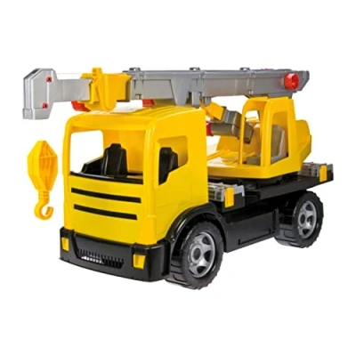 Afbeelding van Lena 02176 Starke Riesen kraanwagen geel, Giga Trucks kraan ca. 70 cm, robuuste kraanauto, XXL kraanvoertuig met uitschuifbare lier tot 1,05 m, 270 draaibaar bovendeel, voor kinderen vanaf 3 jaar