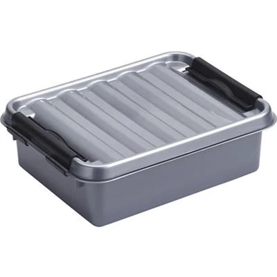Afbeelding van SUNWARE Q Line Box 1,0 Liter 200 x 150 60mm zilver/zwart