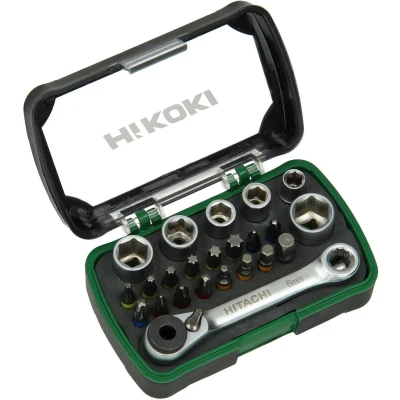 Afbeelding van Hikoki Doppen en bitset 750362 24 delig met ratel