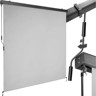 Afbeelding van tectake® Verticale Luifel Eloise 180 x 250 cm Zonwering Rolgordijn Buiten Schaduwdoek Met 2 Wandhouders Handslinger Winddicht Zonnescherm Voor Balkon, Terras, Tuin en Bevestiging aan Muren Lichtgrijs