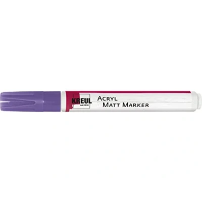 Afbeelding van KREUL 46236 Acryl Matte Marker Medium, met ronde punt ca. 2 4 mm, paars, mat, permanente acrylverf op waterbasis, voor filigrane accenten