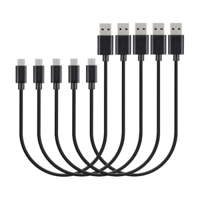 Afbeelding van MaGeek [5 Stuks] Premium 0,3m Korte Micro USB Kabels Snelle 2.0 synchronisatie en Oplaadkabels Voor Samsung, Sony, Motorola, LG, Google, Nokia meer (Wit)