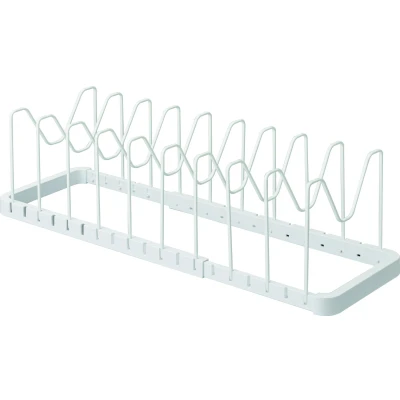 Afbeelding van Yamazaki Opbergrek Tower Dekselhouder Panhouder Uitschuifbaar Wit 45x20x17,5cm