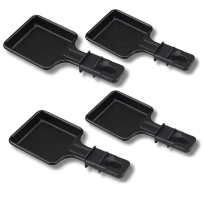 Afbeelding van raclette pannen met antiaanbaklaag, set van 1 tot 12, mini vierkante raclette, compatibel Tefal apparaat, ergonomisch design en gemakkelijk te reinigen, SOS ACCESSOIRE (4 stuks)