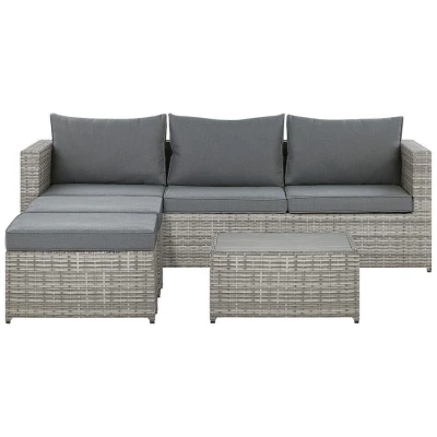 Afbeelding van Beliani Loungeset SABBIA Grijs 4 delig