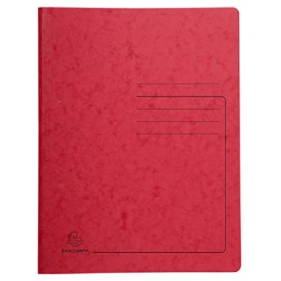 Afbeelding van Map glanskarton 355g met veer A4 rood per 25