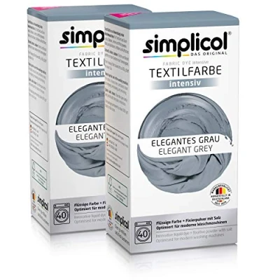 Afbeelding van simplicol Textielverf intens (18 kleuren), elegant grijs 1817 2 pack: eenvoudig verven in de wasmachine, all 1 complete verpakking