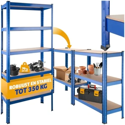 Afbeelding van tectake® opslagrek stellingkast garagekast opbergkast rek stelling 172 x 75,5 30,5 cm 350 kg