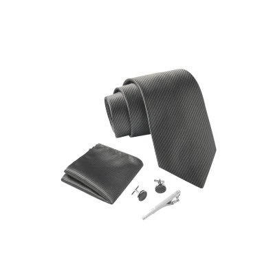 Afbeelding van Massi Morino SET Stropdas, Heren, Maat: One Size, Grau gestreift