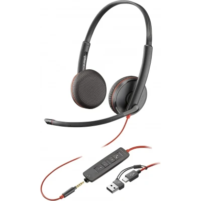 Afbeelding van HP Blackwire 3225 Stereo USB C (Bedraad, C), Kantoorheadset, Zwart