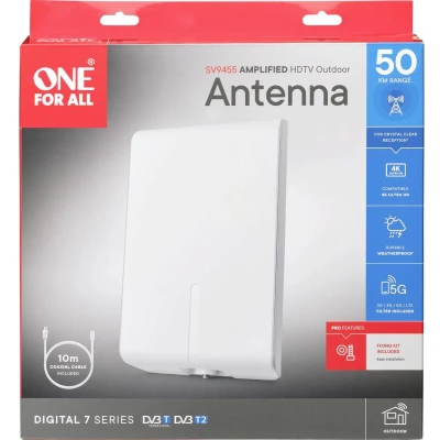 Afbeelding van One For All SV 9455 5G Passieve DVB T/T2 platte antenne Buiten Wit