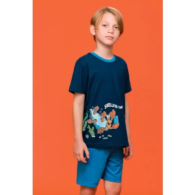 Afbeelding van Woody Jongens Heren Pyjama donkerblauw maat XL