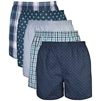 Afbeelding van Gildan Geweven boxershort voor heren, multipack, retroshorts (verpakking van 5), marineblauw, 5 stuks, L