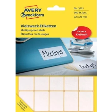 Afbeelding van Etiket Avery Zweckform 3321 32x23mm wit 560stuks