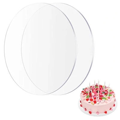 Afbeelding van 2 stuks transparante acrylplaten rond, 30 x cm plexiglas platen, heldere acrylschijf voor fotolijst, schilderen, doe het zelf handwerk