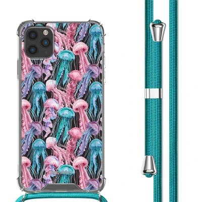 Afbeelding van Apple iPhone 11 Pro Hoesje Kunststof iMoshion Softcase/Koordhoesje/Backcover Jellyfish Watercolor Telefoonhoesje