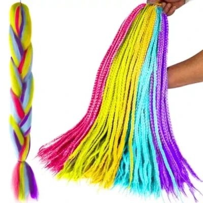 Afbeelding van Soulima Synthetische Haarvlechten In Regenboogkleuren 23571
